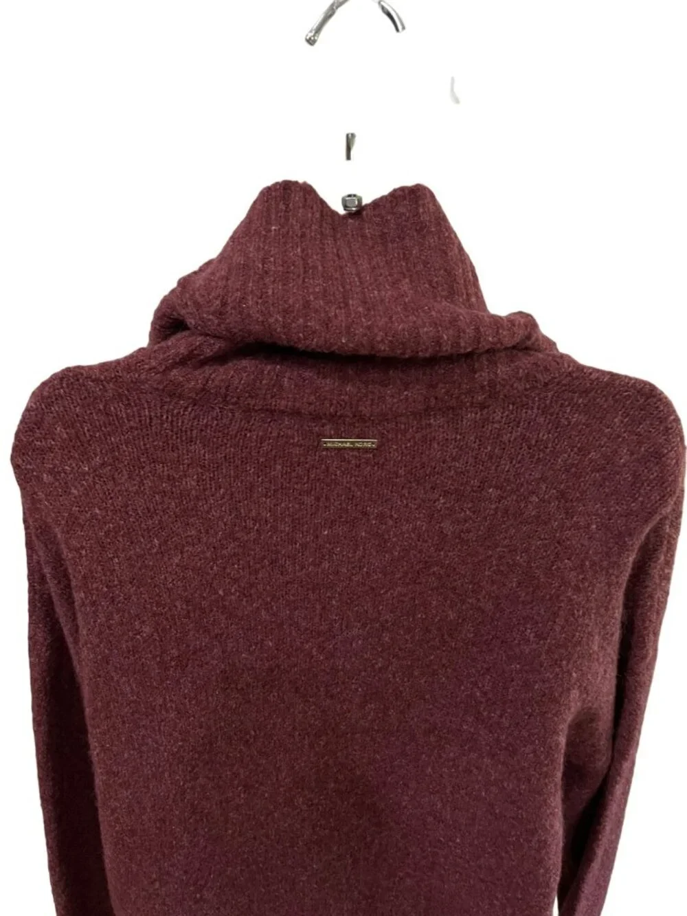 Michael Kors Burgundy Hi-Low Turtleneck Sweater Women’s M/L Oversized Wool Blend